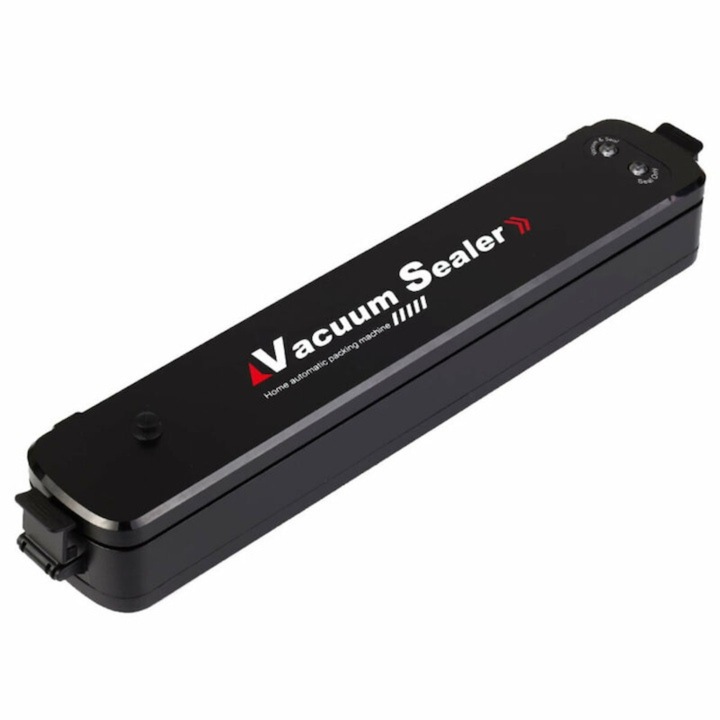 Машина за изпразване и запечатване VarioShop®, лесна за използване, подходяща за месо, зеленчуци, плодове, 10 торби за изпразване и запечатване, 220V, 90W, черна