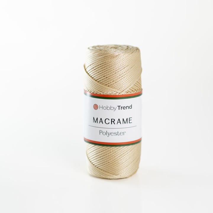 Fir Textil Hobby Trend Macrame No.4 016, bej, pentru crosetat si tricotat, acril, 230 m
