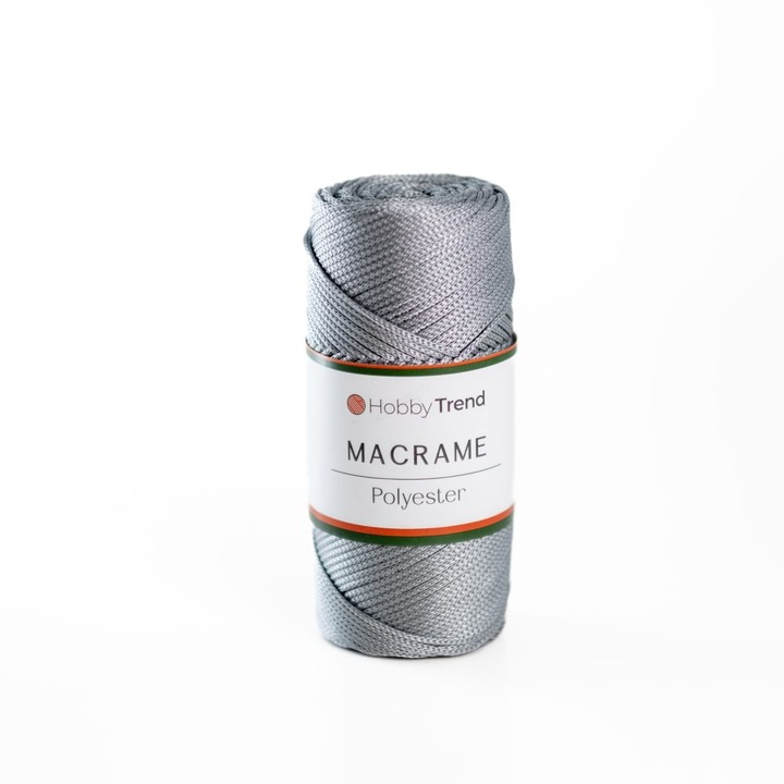 Fir Textil Hobby Trend Macrame No.4 061, gri, pentru crosetat si tricotat, acril, 230 m
