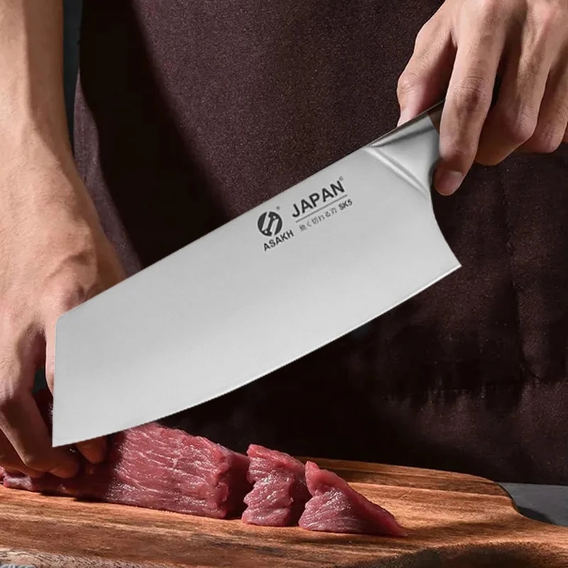Cutit din inox, Japan, 19.5 cm, maner din lemn, ultra ascutit, pentru ...