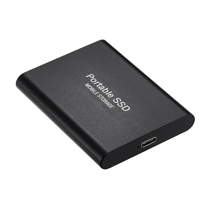 Външен хард диск, 2TB, преносим, метален, USB 3.1 тип C, черен
