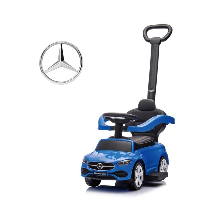 Masinuta copii 3 in 1, Mercedes C-Class Deluxe, Blue, Milly Mally