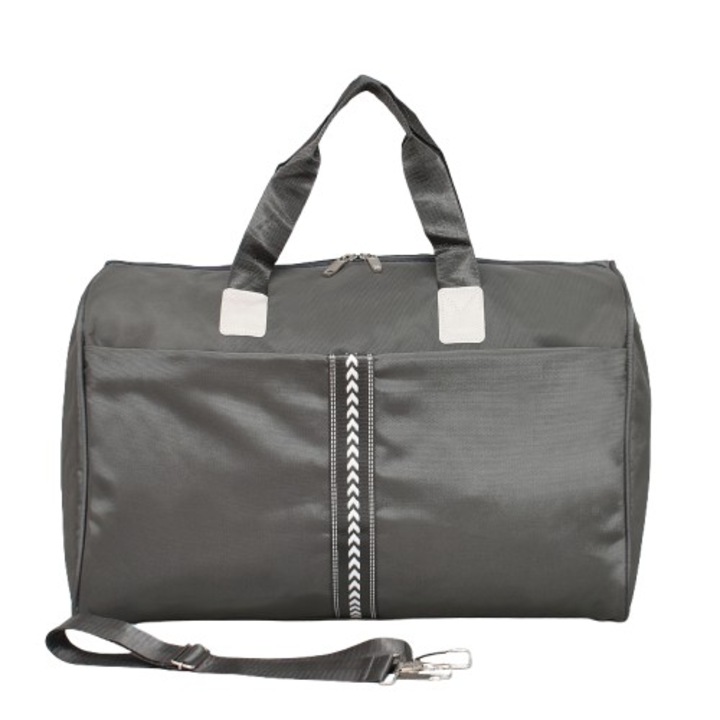 Пътна чанта 12333, 48/30/23 см, Текстил, Сива