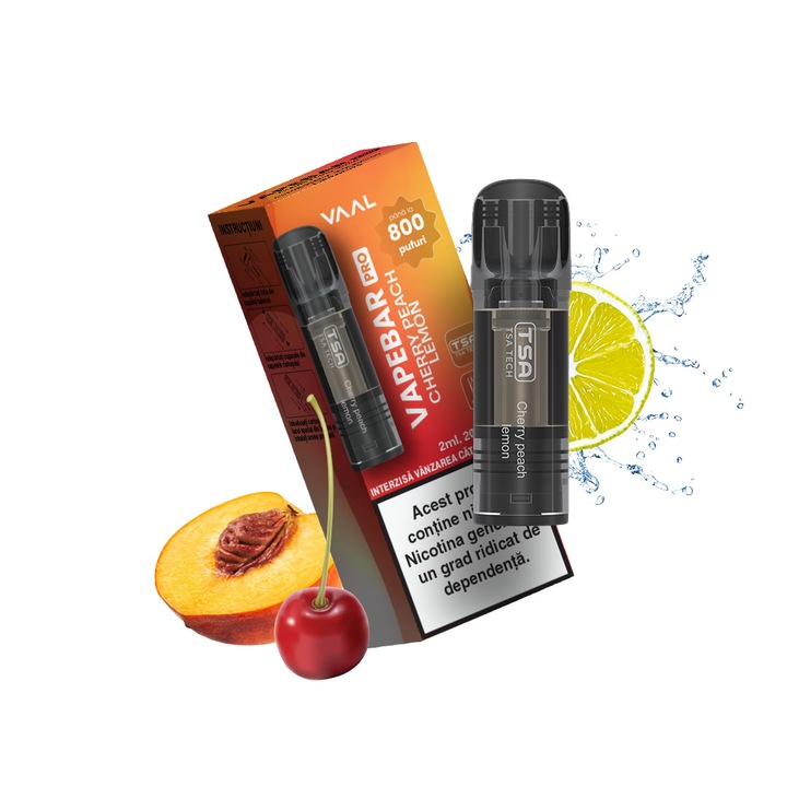 Cartus, VAAL Vapebar Pro 800, 2% - Cherry Peach Lemon