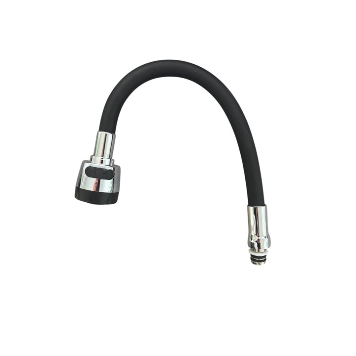 Pipa flexibila bucatarie, perlator cu doua functii, lungime 48cm, negru, AVI-3342N