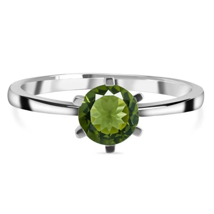 Inel moldavit din argint, Druzy, pietre semipretioase, Round 6 mm, Marimea 7