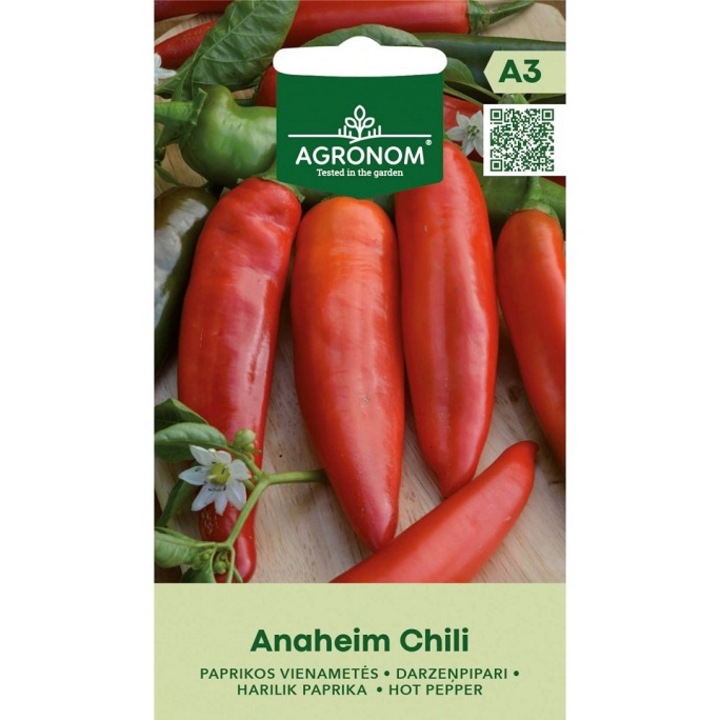 Seminte, Ardei Iute Anaheim Chili, Agronom, plic, 0.1 grame