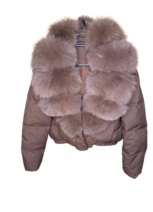 Geaca dama, blana naturala, maro NL, S-M