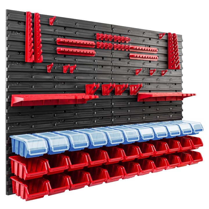 Стенен органайзер, BOTLE, пластмаса, 115x78см, пълен комплект с 33 кутии