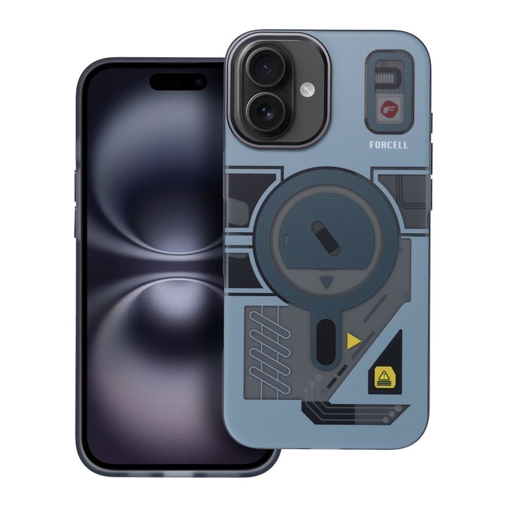 Ultra-ellenálló tok iPhone 16 Plus készülékhez, Forcell F-Protect, Dual Layer 4D, Magsafe, szürke