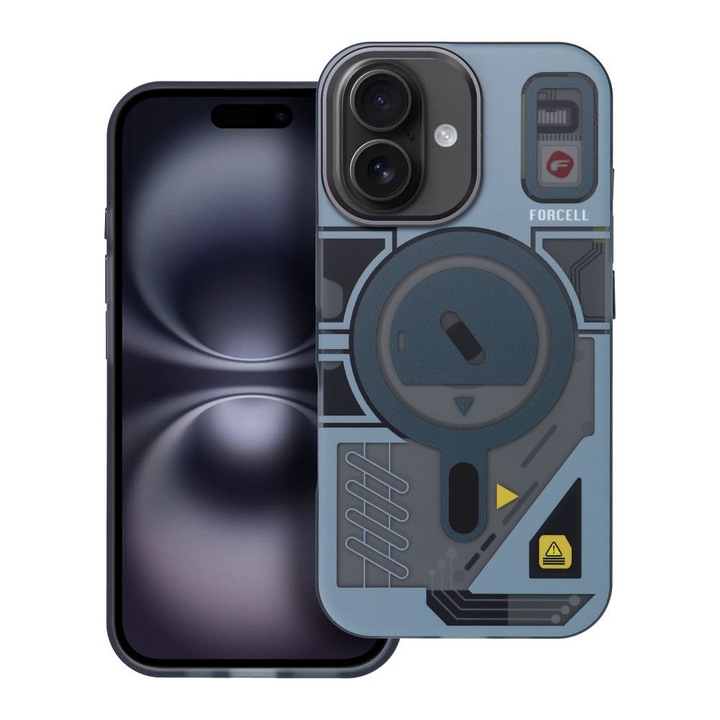 Ultra-ellenálló tok iPhone 16-hoz, Forcell F-Protect, Dual Layer 4D, Magsafe, szürke