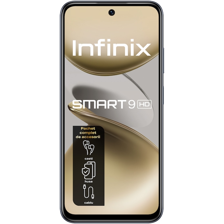 Смартфон INFINIX SMART 9 HD, 4GB, 64GB, 4G, METALLIC BLACK