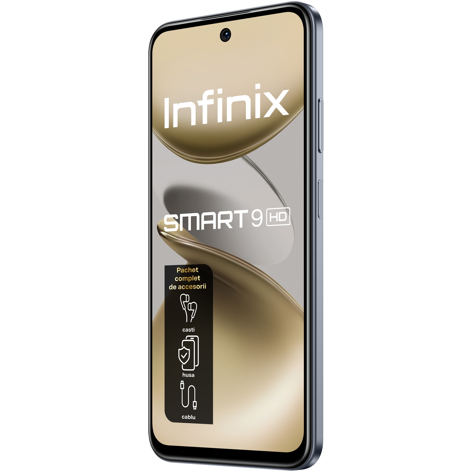 Telefon mobil INFINIX SMART 9 HD, 4GB, 64GB, 4G, METALLIC BLACK