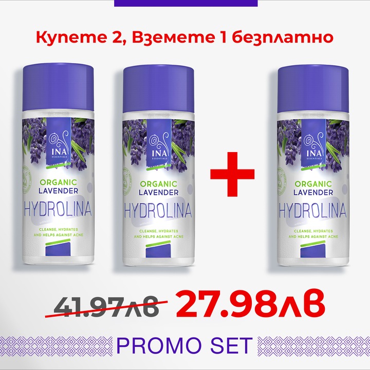 Bio levendulavíz aknéra, InaEssentials Hydrolina, 3 db