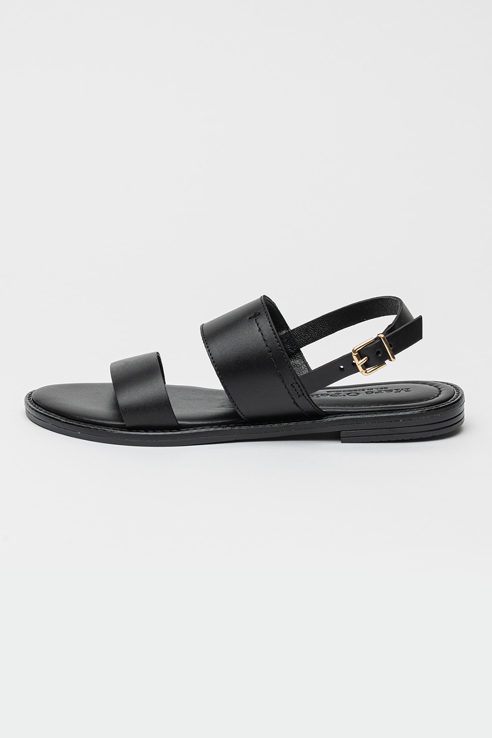 Marc O'Polo, Sandale de piele cu talpa plata, Negru, 37