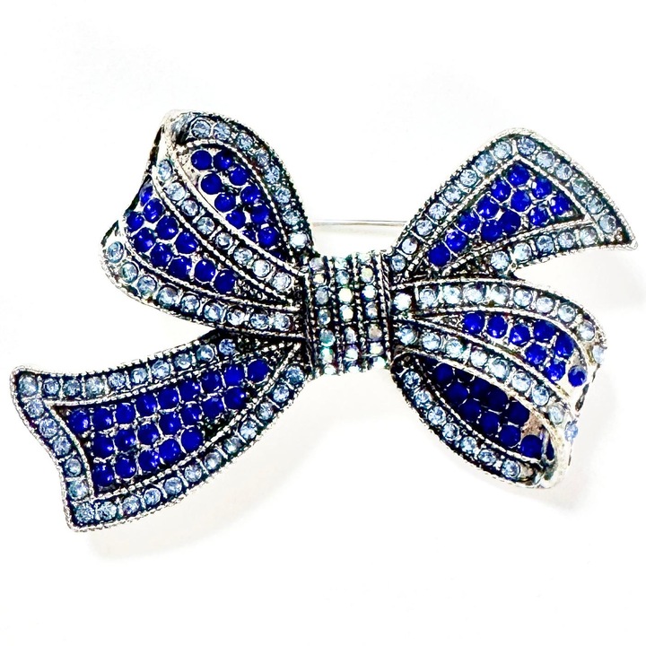 Brosa vintage fundita cu marcasite VP912 albastru