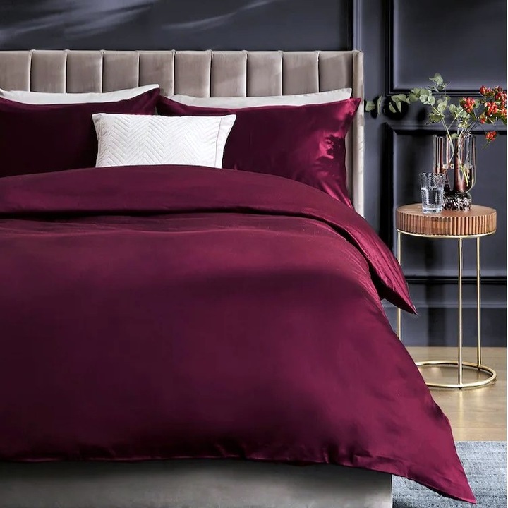 Kotonia Home Hotel King Size спално бельо, 100% памук, Damascus DeLux Satin, лилаво