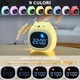 Ceas digital inteligent cu alarma pentru copii eGROW® Bear Touch, 8 culori, 6 melodii adormire, Sunete albe, 5 Nivele de volum, 2 Moduri de alarma, Control prin atingere, 5 Nivele ajustare luminozitate, Silicon Moale, Acumulator, Alb