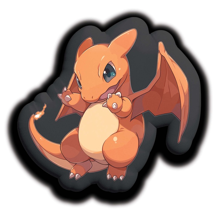 Pokemon Charizard plüss díszpárna, Pillow Factory, velúr anyag, Öko-Tex minősítés, 100% poliészter