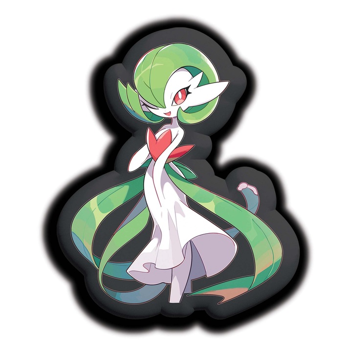 Pokemon Gardevoir plüss díszpárna, Pillow Factory, velúr anyag, szilikon golyós töltelék, Öko-Tex minősítés, 100% poliészter