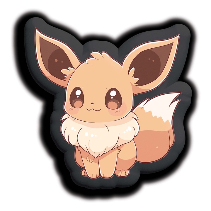 Pokemon Eevee díszpárna, Párnagyár, velúr anyag, szilikon golyós töltelék, Öko-Tex minősítés, 100% poliészter