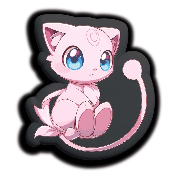 Pokemon Mew díszpárna, Pillow Factory, velúr anyag, szilikon töltet, 100% poliészter