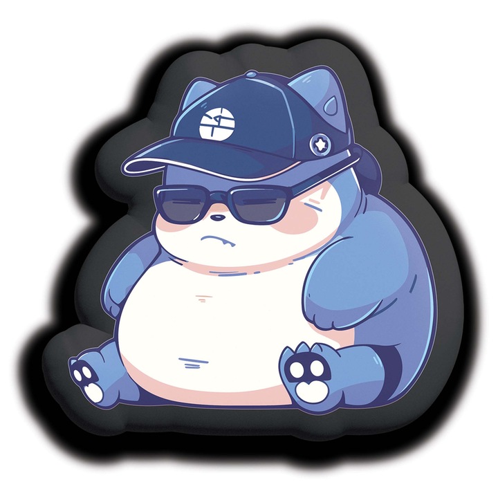 Pokemon Snorlax plüss díszpárna, velúr anyag, szilikon töltet, Öko-Tex minősítés, 100% poliészter