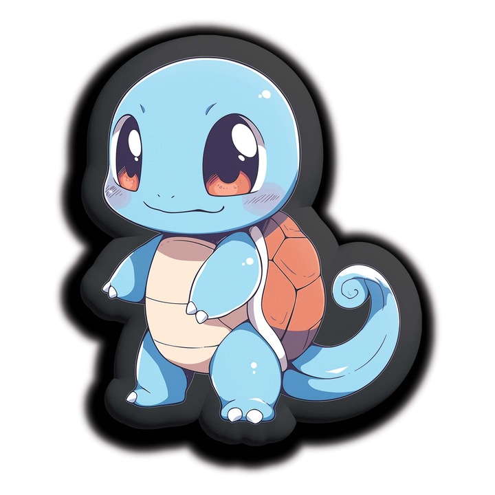Pokemon Squirtle plüss díszpárna, velúr anyag, szilikon golyós töltelék, Öko-Tex, 100% poliészter