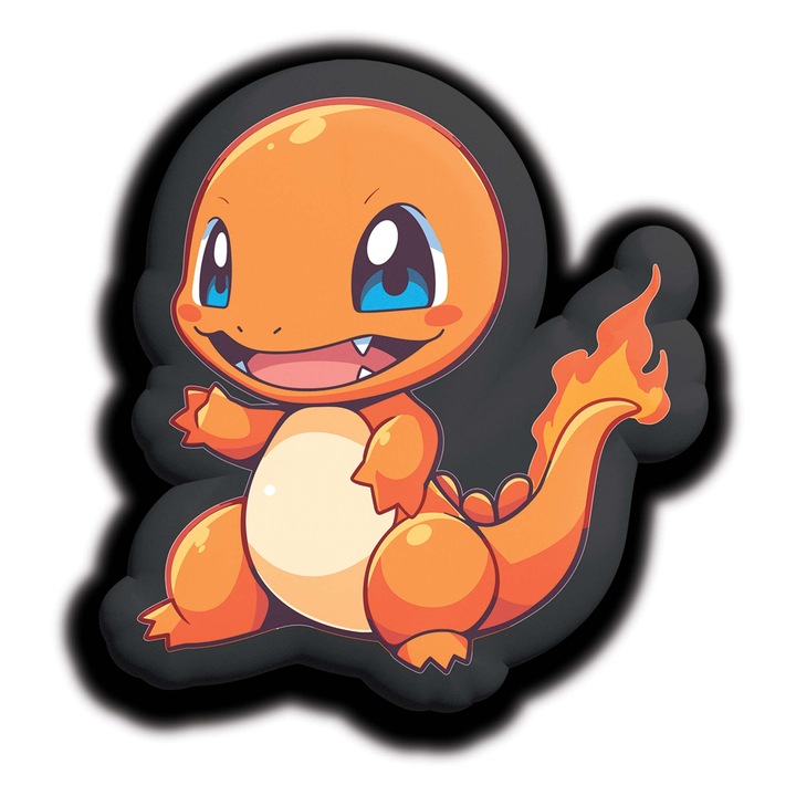 Pokemon Charmander plüss díszpárna, Pillow Factory, velúr anyag, Öko-Tex minősítés, 100% poliészter