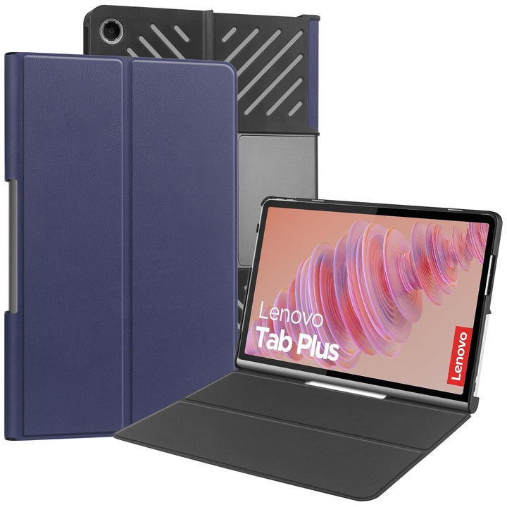 Carcasa de protectie pentru Lenovo Tab Plus (TB351FU) 11.5-inch 2024, carcasa ultra-subtire cu spate vertical, capac inteligent cu functie de trezire/somn automata, albastru