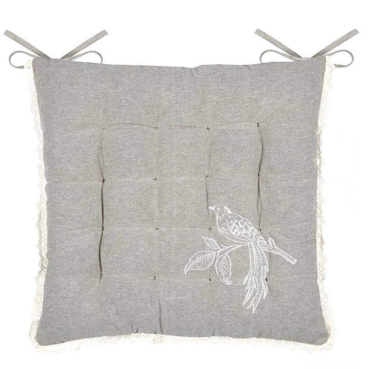 Perna Pentru Scaun, Stof, Clarine, Cud445002Gal, 38X38 Cm, Cu Broderie, Motiv De Boho, Design Unic, Patrat, Stil Romantic, Poliester, Bej