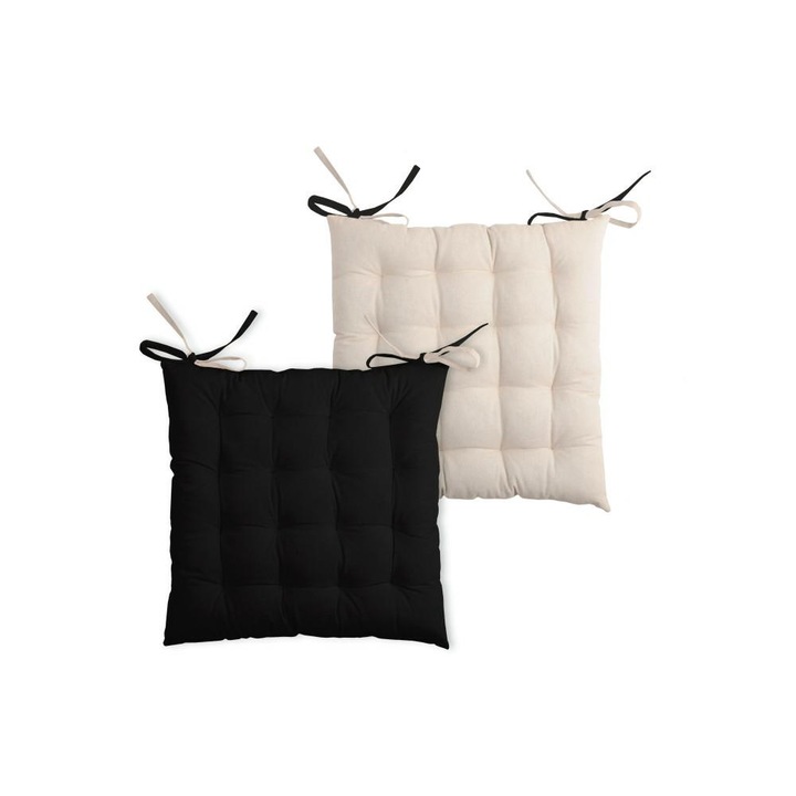 Perna Pentru Scaun, Stof, Duo, Cu1490261Gal, 40X40 Cm, Motiv De Clasic, Design Unic, Patrat, Poliester, Negru/Bej