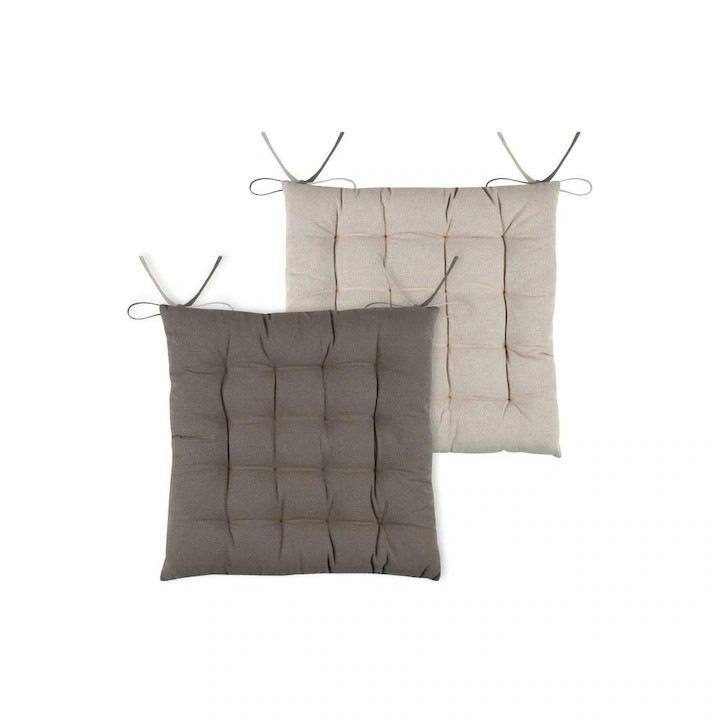 Perna Pentru Scaun, Stof, Duo, Cu1490314Gal, 40X40 Cm, Motiv De Clasic, Design Unic, Patrat, Poliester, Gri/Bej