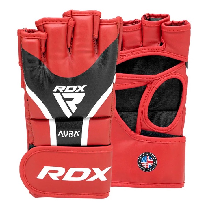 Grappling Gloves Rdx AURA PLUS T-17, piros/fekete, M
