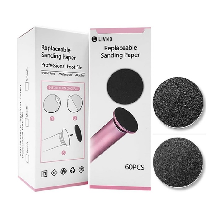 Set 60 Discuri Abrasive 1.7'' pentru Aparat Electric, 30 Fin si 30 Gros