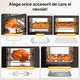 Cuptor Electric KX12D01 Friteuza cu aer cald, 16 moduri de gatit, 8 programe manuale, 1600W, capacitate 12 L, ecran digital, functie pastrare la cald, Cu 5 componente de gatit, Negru
