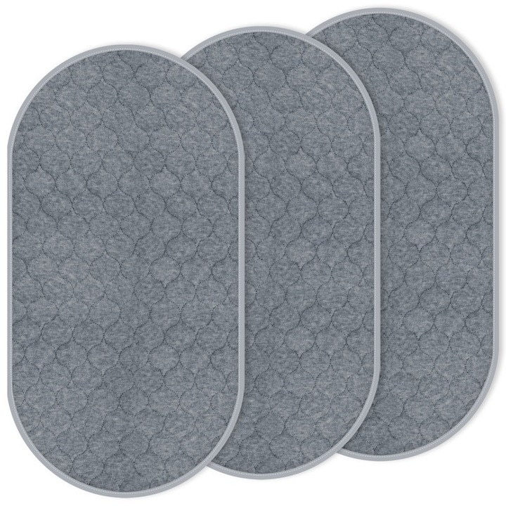 Cearceaf absorbant ZHONYEE, set 3 bucati, gri-cerc, 23.6x13.8 inch, material textil, reutilizabil