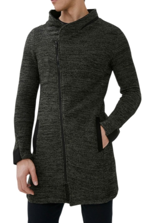 Palton barbati Giorgio di Mare, kaki, melange, Negru