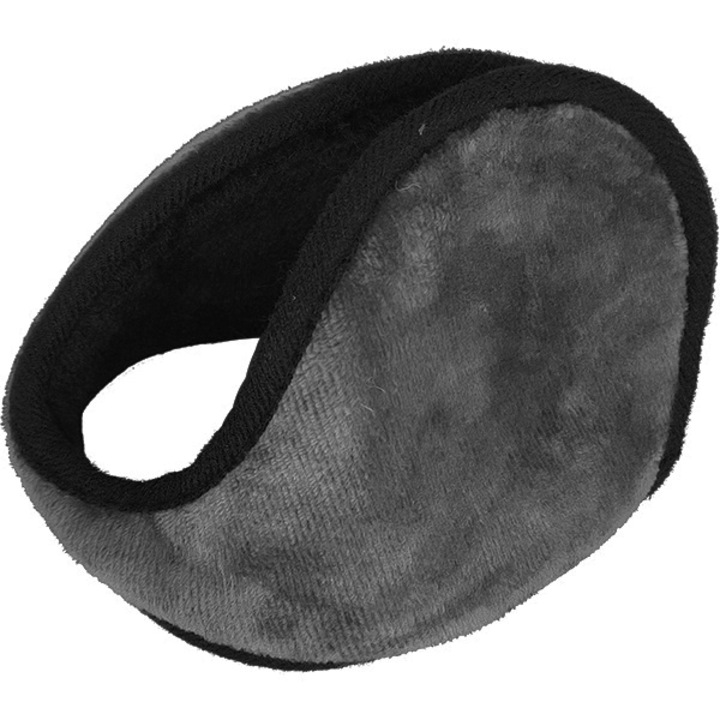 Protectie urechi unisex, impotriva frigului si a vantului, poliester, 13x16cm, gri
