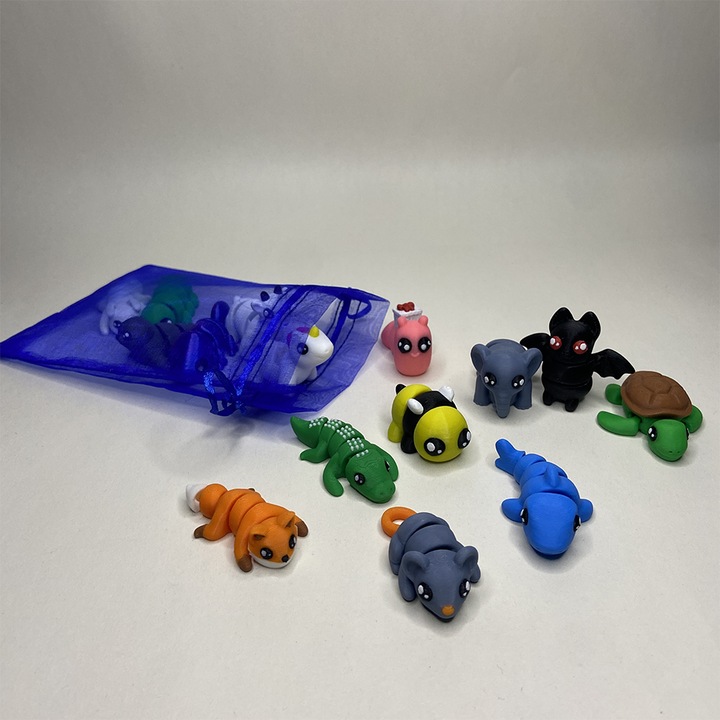 Zigluti Mini - Animalute - Jucarii Flexibile 3D (Set 10/15/20 pcs) | Figurine Interactive pentru Copii | Cadou Distractiv & Educativ | Material PLA Sigur