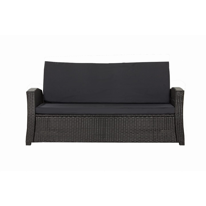Set de perne pentru canapea de gradina, Setgarden, sezut 160x60 cm, spatar 160x50 cm, negru