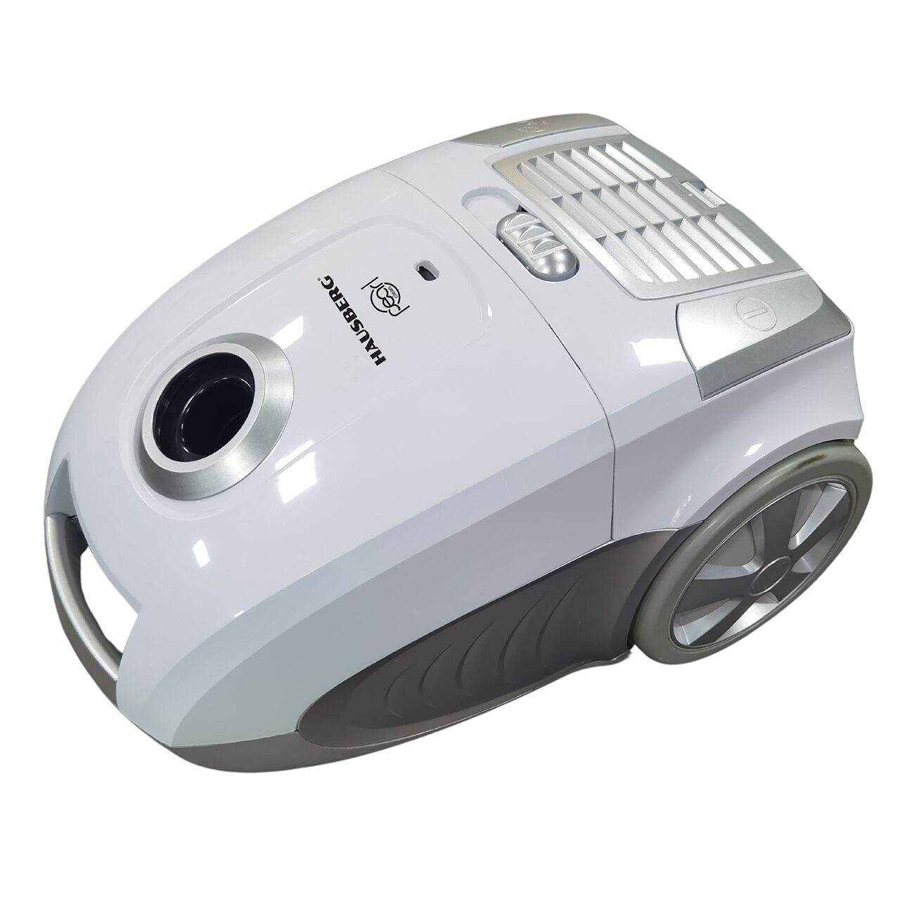 Aspirator cu sac HAUSBERG HB-2877AB, 800 W, Nivel zgomot 82 dB, Aspirare uscata, Protectie motor, Sistem de rulare a cablului, Lungime cablu 5, 4 L, Alb/Gri