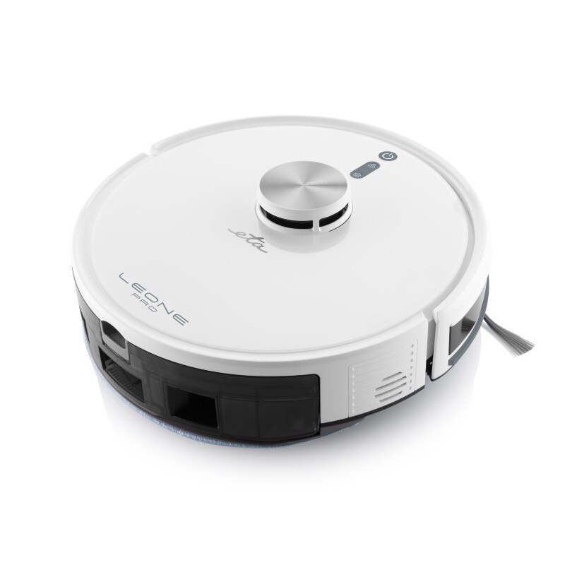 Robot aspirator si mop ETA Leone Pro 6244 90000, baterie Li-Ion 14.4 V/ 5200 mAh, Wi-Fi, navigatie laser, motor digital, alb
