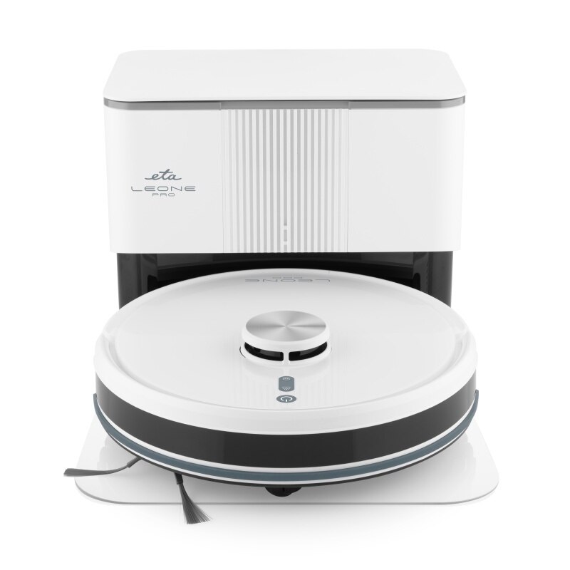 Robot aspirator si mop ETA Leone Pro 6244 90000, baterie Li-Ion 14.4 V/ 5200 mAh, Wi-Fi, navigatie laser, motor digital, alb