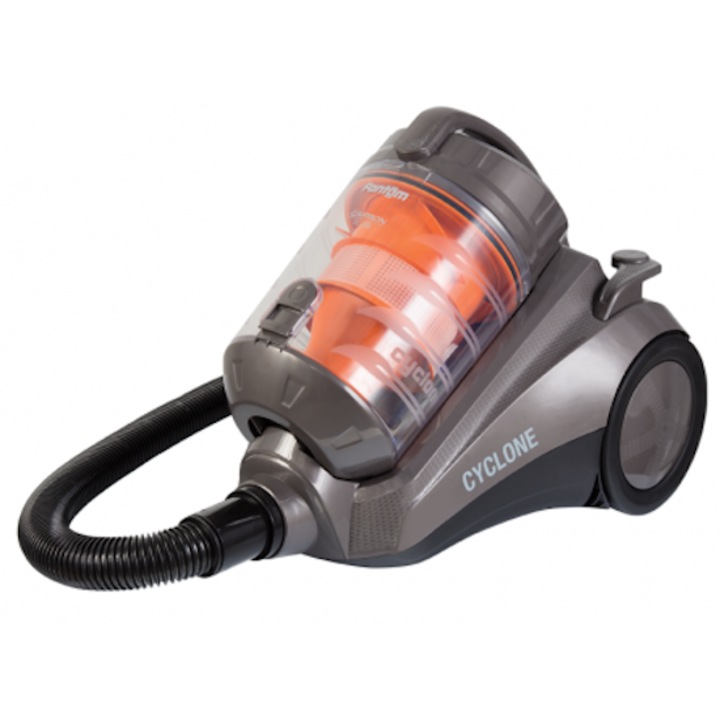 Aspirator fara sac Fantom TR 8600 4.5 l, cu aspiratie mare, Multi Cyclone 2200W, 850W, Gri