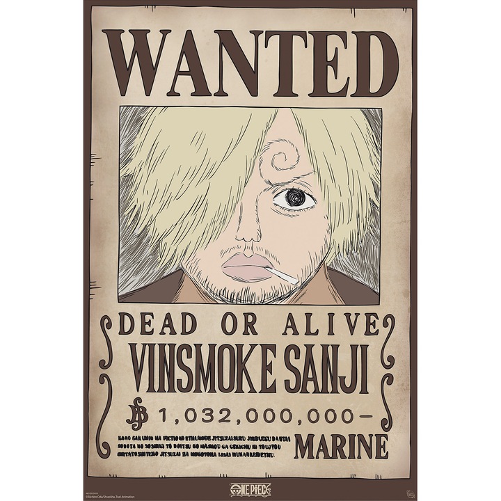 Poster - Maxi - One Piece - Wanted Sanji Wano, Multicolor, 61 x 91, 5 cm