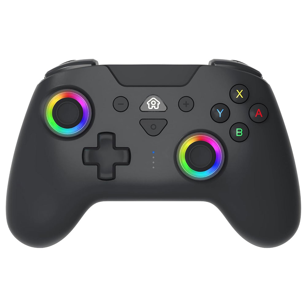 Gamepad wireless pentru Nintendo Switch, negru/alb, cu LED-uri
