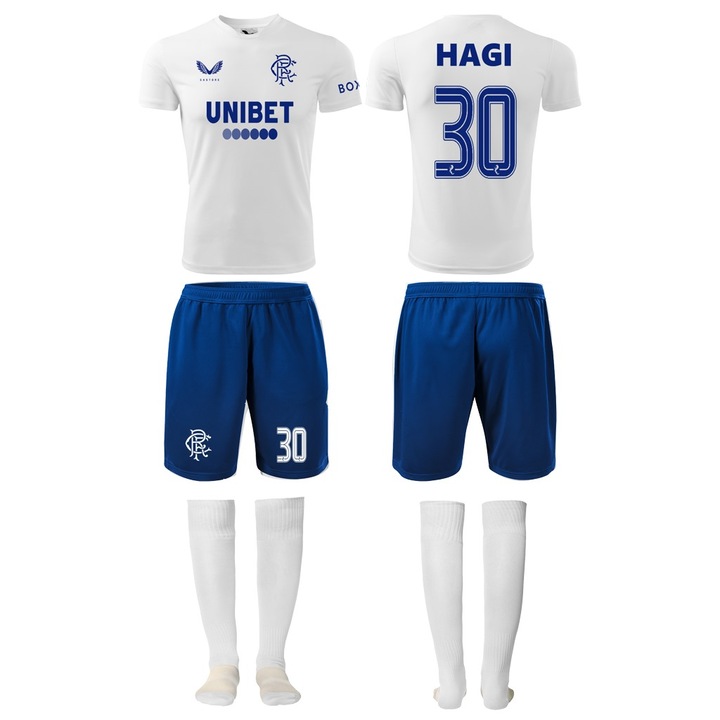 Echipament Copii Hagi, Alb, Alb/Albastru