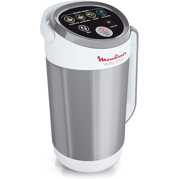 Блендер Moulinex LM841110 за крем супа, капацитет 1.2 л, 4 степени на скорост, 1000 W, 5 програми, сив
