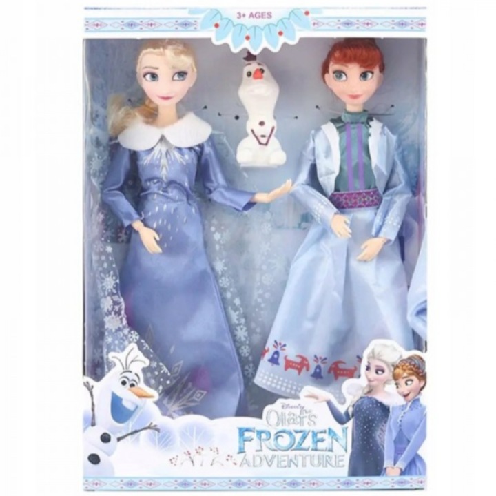 2 db baba készlet, jégkorszaki babák, Elsa és Anna, 30 cm +Olaf